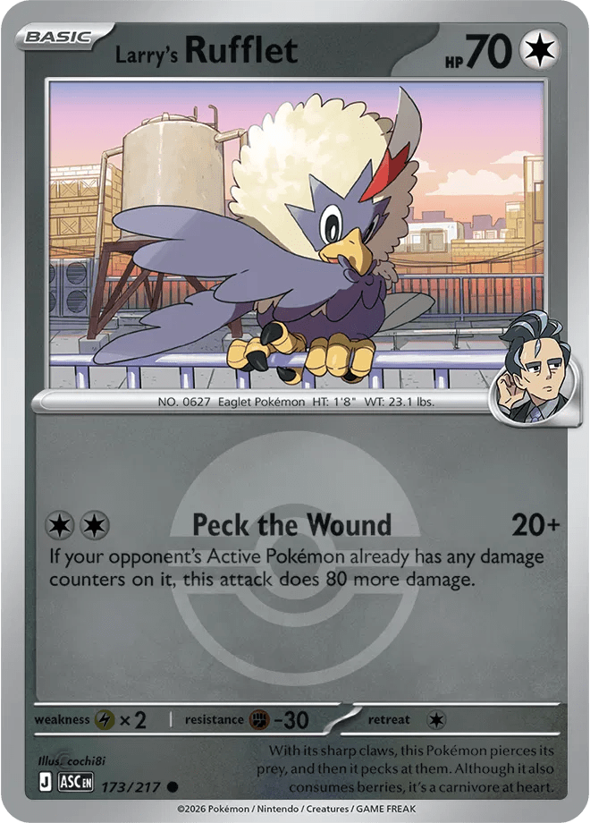 Larry's Rufflet (Poke Ball) Ascended Heroes Common • 173/217 Reverse Holofoil by Shark Pop Culture on MYNTED