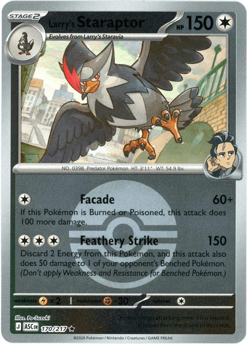 Larry's Staraptor - 170/217 (Poke Ball) - ME: Ascended Heroes (ASC) by SAFAQATI on MYNTED