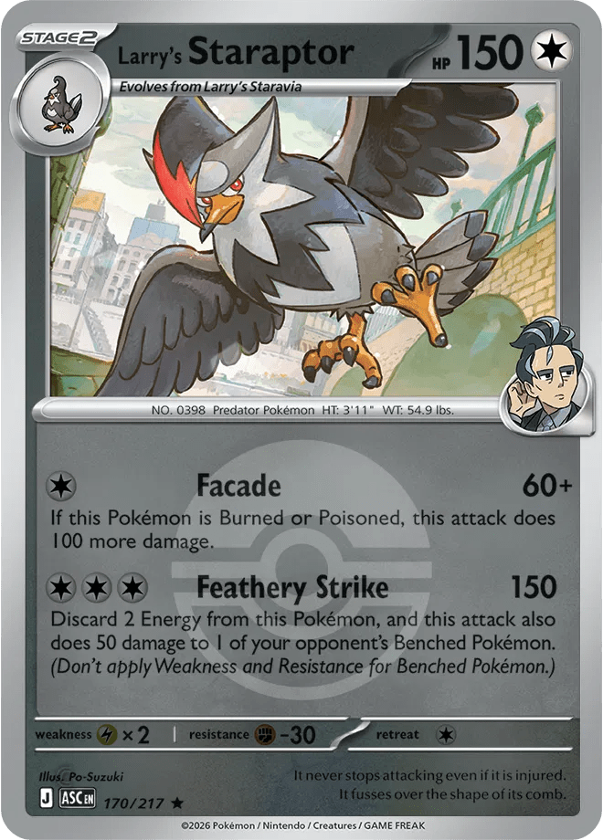 Larry's Staraptor - 170/217 - Reverse Holofoil (Poke Ball) by The Archive Stop on MYNTED