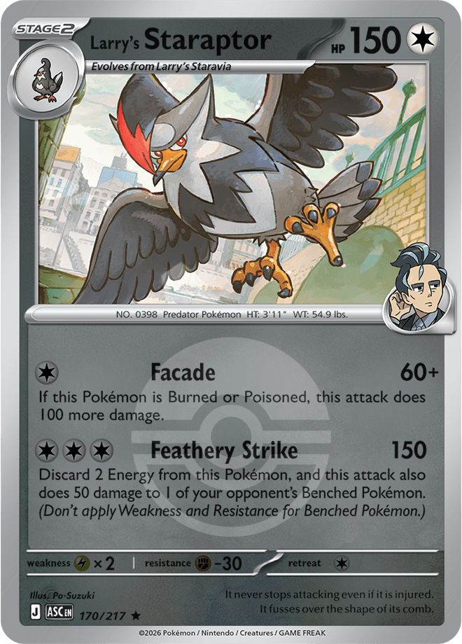 Larry's Staraptor (Poke Ball) 170/217 Reverse Holo | Mega Evolution – Ascended Heroes by Worth the XP on MYNTED