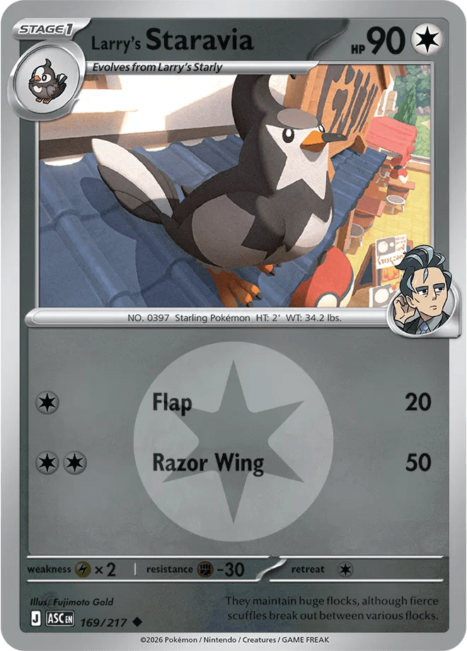 Larry's Staravia (Energy Symbol Pattern) Ascended Heroes Uncommon • 169/217 Reverse Holofoil by Shark Pop Culture on MYNTED