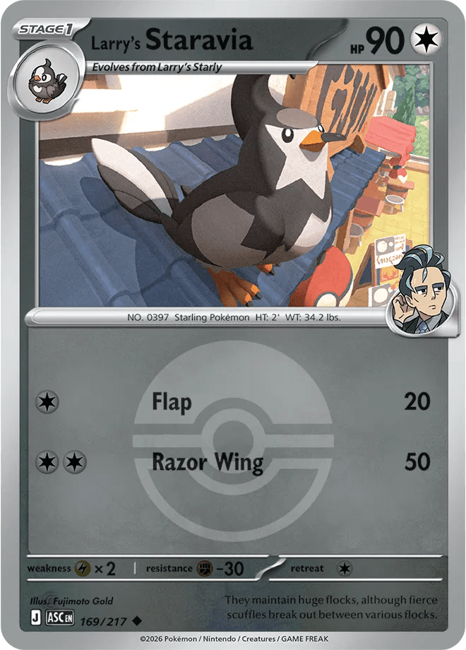 Larry's Staravia (Poke Ball) Ascended Heroes Uncommon 169/217 by Shark Pop Culture on MYNTED