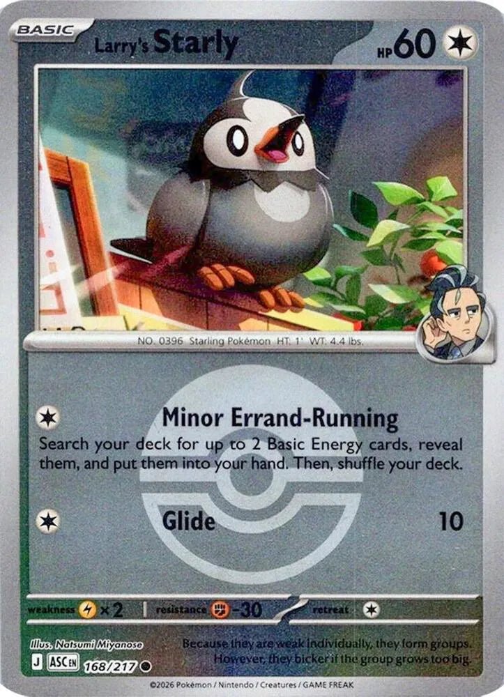 Larry's Starly 168/217 - Ascended Heroes - Poke Ball Pattern by Light Collectibles on MYNTED