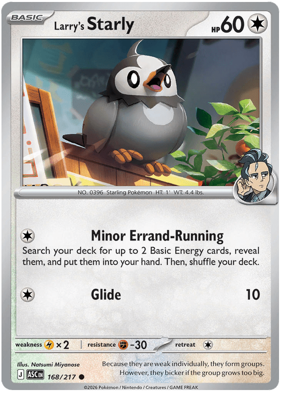 Larry's Starly 168/217 Common | Mega Evolution – Ascended Heroes by Worth the XP on MYNTED