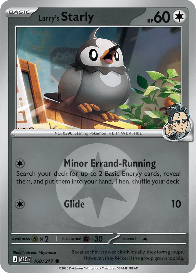 Larry's Starly (Energy Symbol Pattern) Ascended Heroes Common • 168/217 Reverse Holofoil by Shark Pop Culture on MYNTED