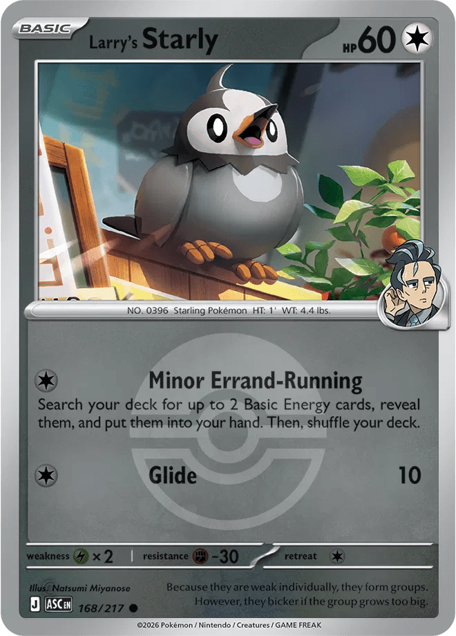 Larry's Starly (Poke Ball) 168/217 (Ascended Heroes) by Meeho Collectz on MYNTED