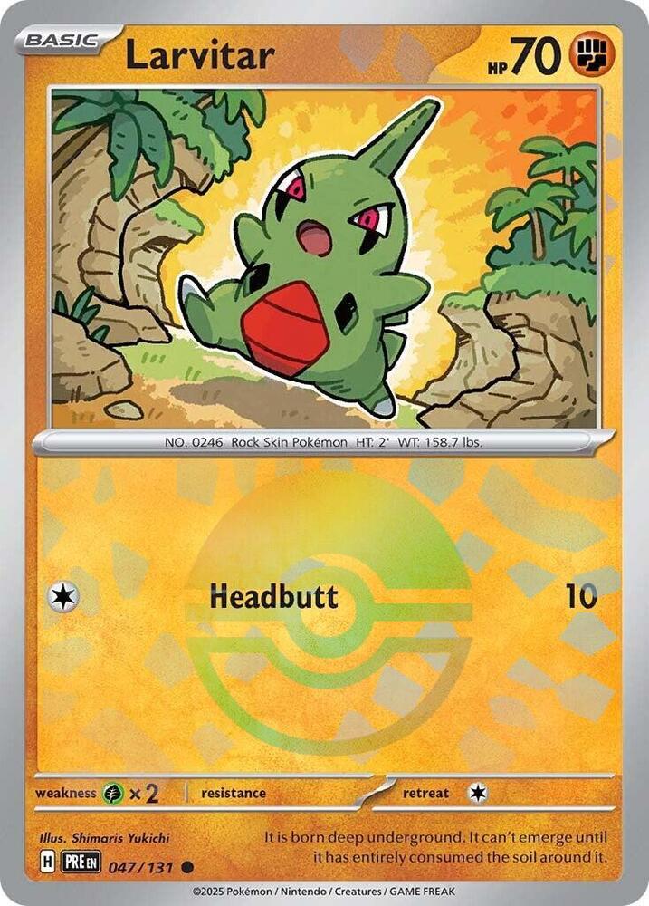 Larvitar - 047/131 (Poke Ball Pattern) - SV: Prismatic Evolutions (PRE) by SAFAQATI on MYNTED