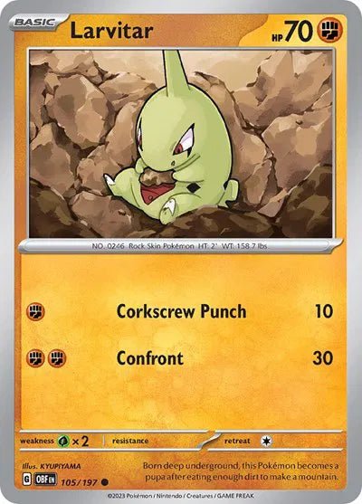 Larvitar 105/197 · Normal (Obsidian Flames) by Devastation Collectibles on MYNTED