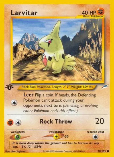 Larvitar Neo Destiny Common • 70 1st Edition by Marnie’s TCG on MYNTED