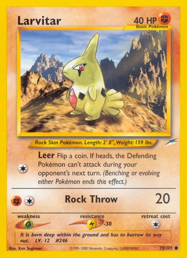 Larvitar Neo Destiny Common • 70 Unlimited by Marnie’s TCG on MYNTED