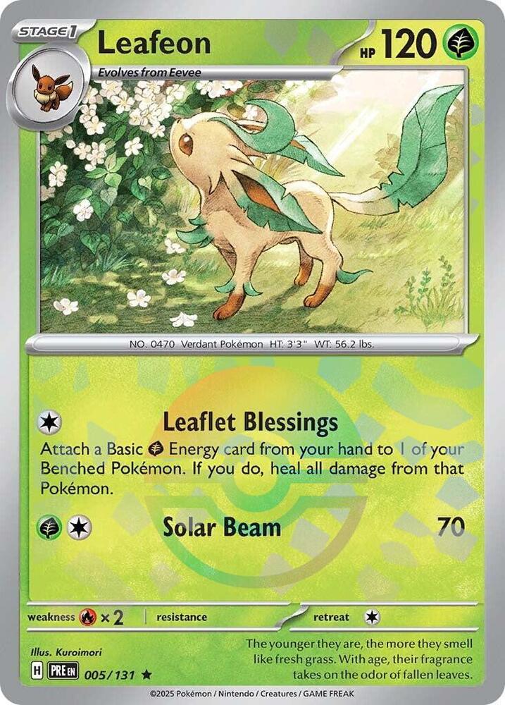 Leafeon - 005/131 (Poke Ball Pattern) - SV: Prismatic Evolutions (PRE) by SAFAQATI on MYNTED