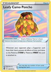 Leafy Camo Poncho Silver Tempest Uncommon • 160/195 Reverse Holofoil by Shark Pop Culture on MYNTED
