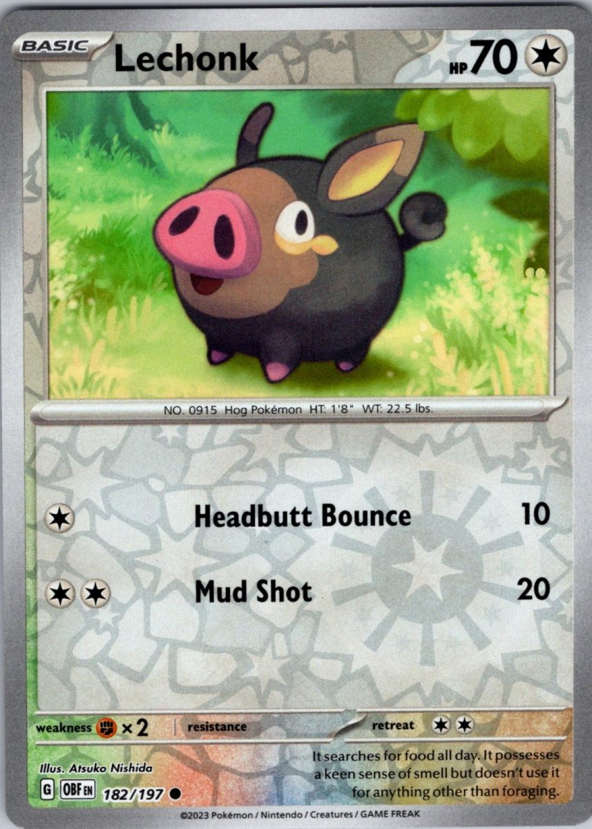 Lechonk [Reverse Holo] 182 Pokemon Obsidian Flames by Moe‘s Vault on MYNTED