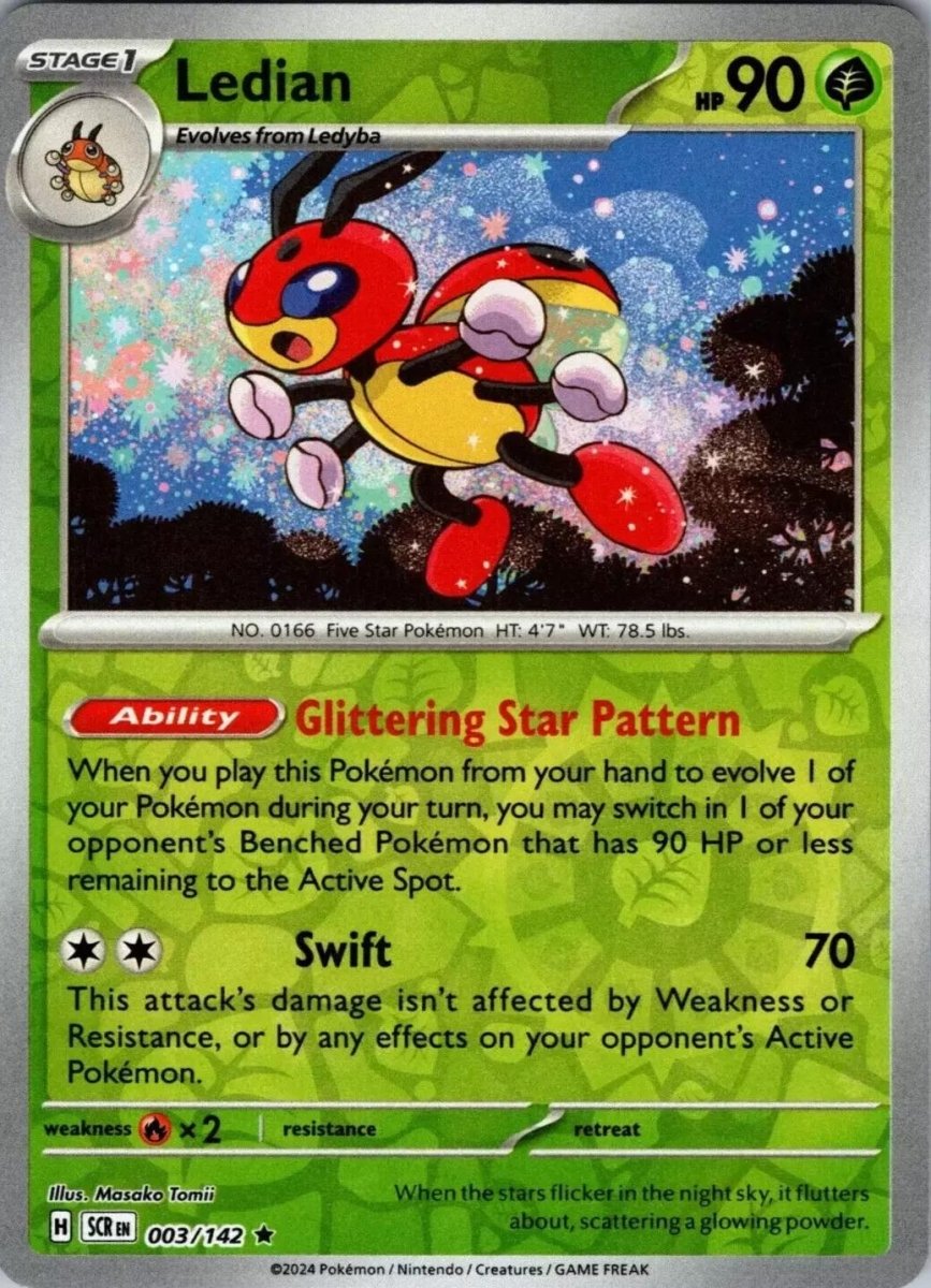 Ledian [Reverse Holo] 3 Pokemon Stellar Crown by Moe‘s Vault on MYNTED
