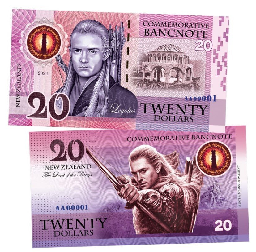 Legolas (The Lord of the Rings) 20 Dollars UNCB banknote by UNCB on MYNTED