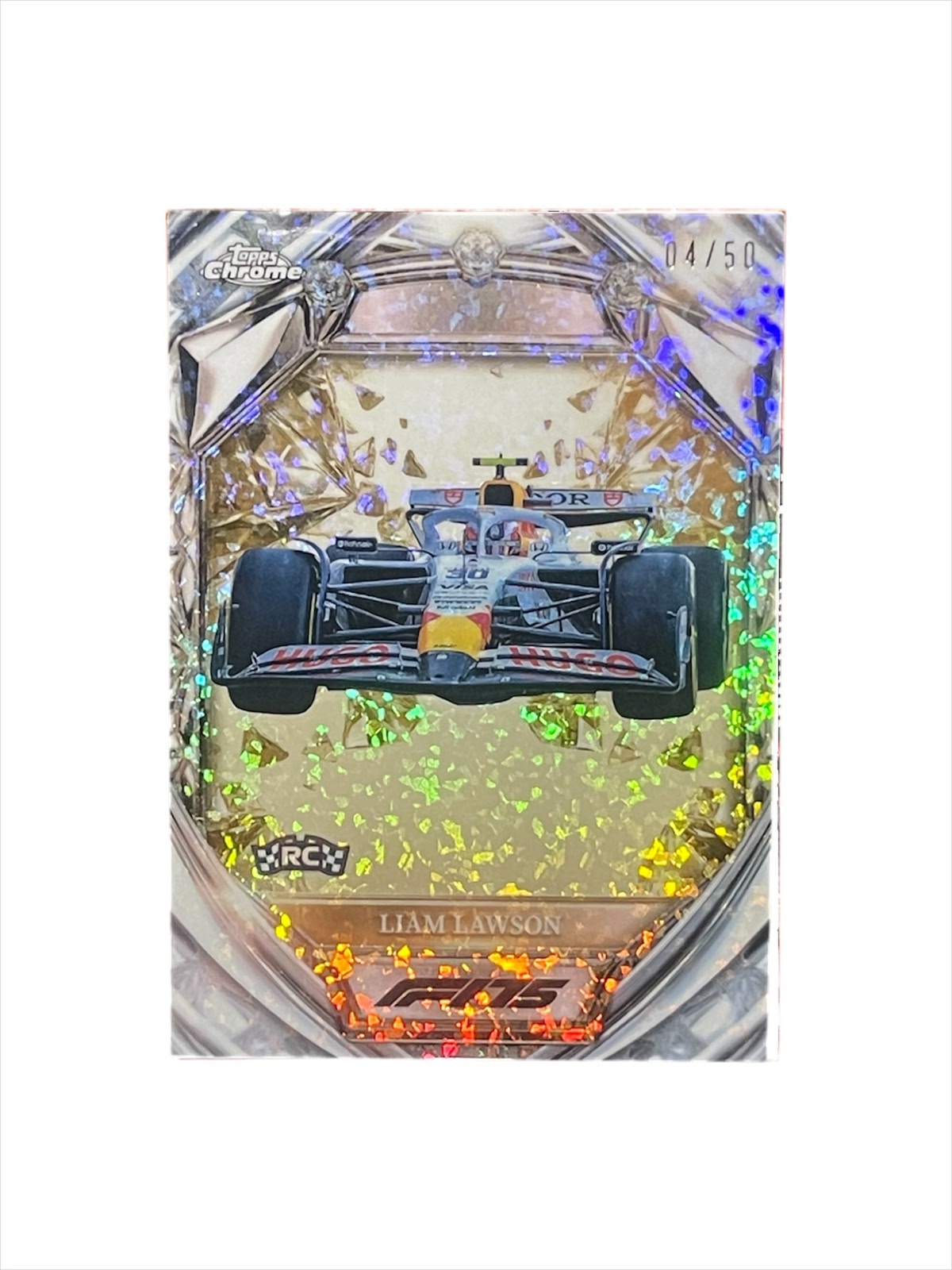 2025 Topps Chrome F1 Liam Lawson Diamond 75th Anniversary Gold /50