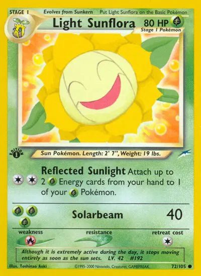 Light Sunflora Neo Destiny Common • 72 1st Edition by Marnie’s TCG on MYNTED