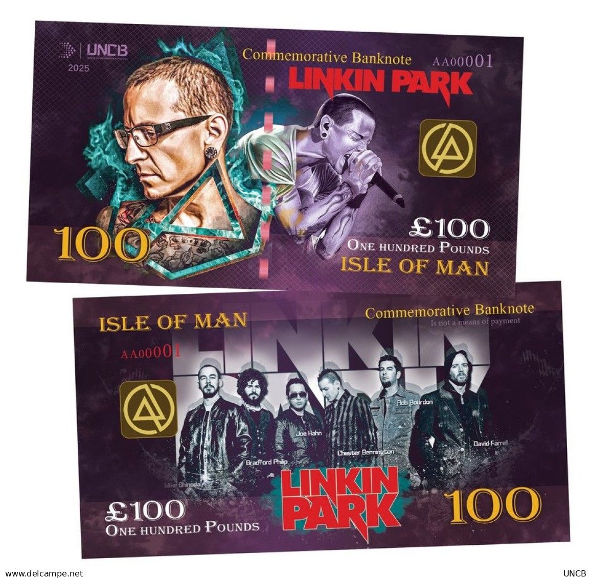 Linkin Park 100 Pounds UNCB banknote by UNCB on MYNTED