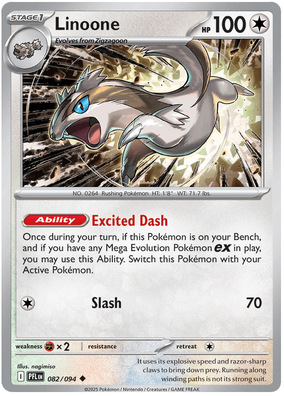 Linoone 082/094 Uncommon | Mega Evolution – Phantasmal Flames by Worth the XP on MYNTED