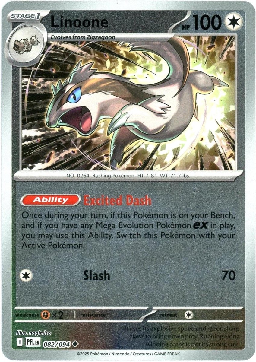Linoone [Reverse Holo] 82 Pokemon Phantasmal Flames by Moe‘s Vault on MYNTED