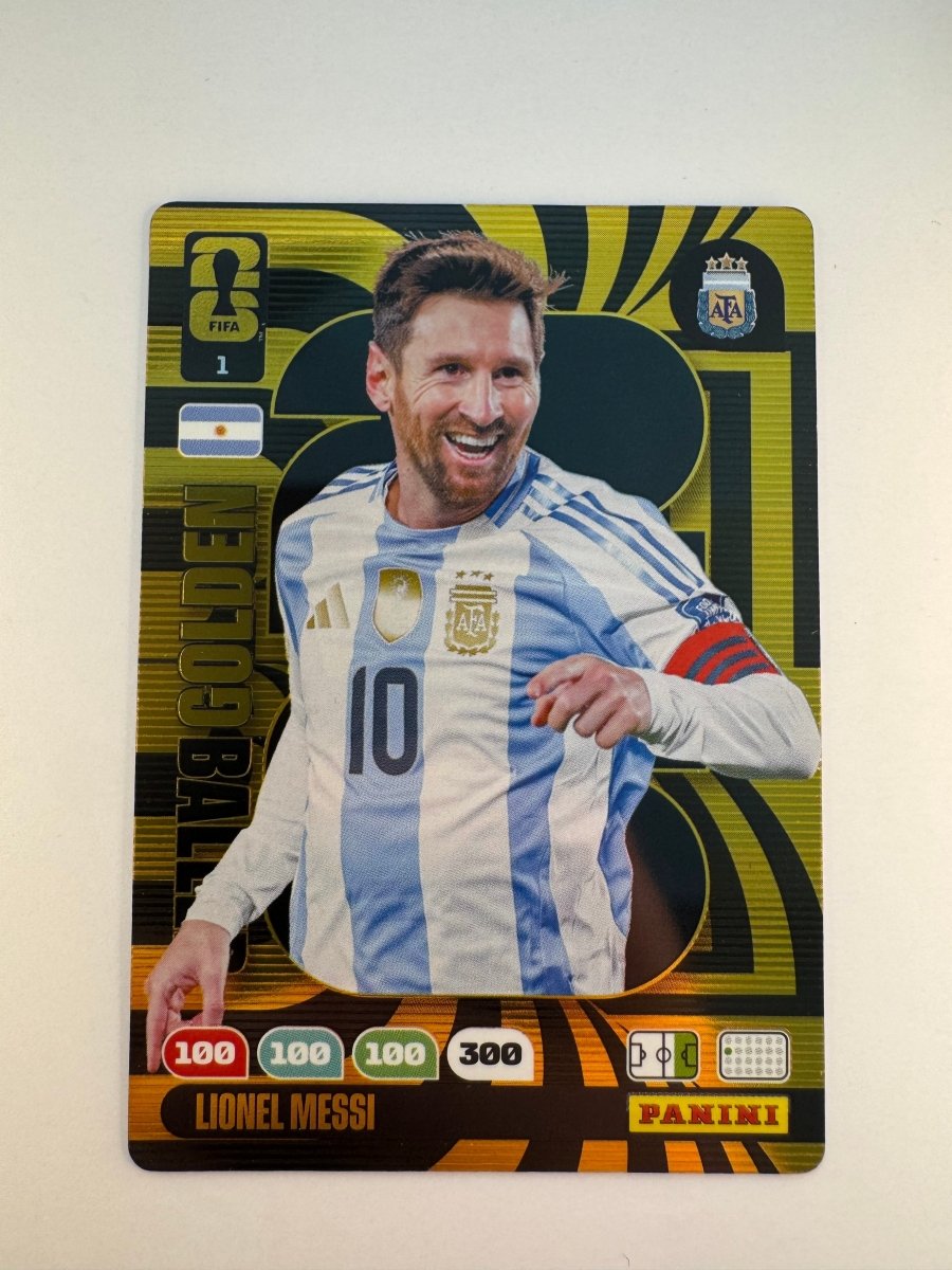 Lionel Messi Golden Baller 1 — Panini Adrenalyn XL FIFA World Cup 2026 — Argentina Captain by KitRoom Cards on MYNTED