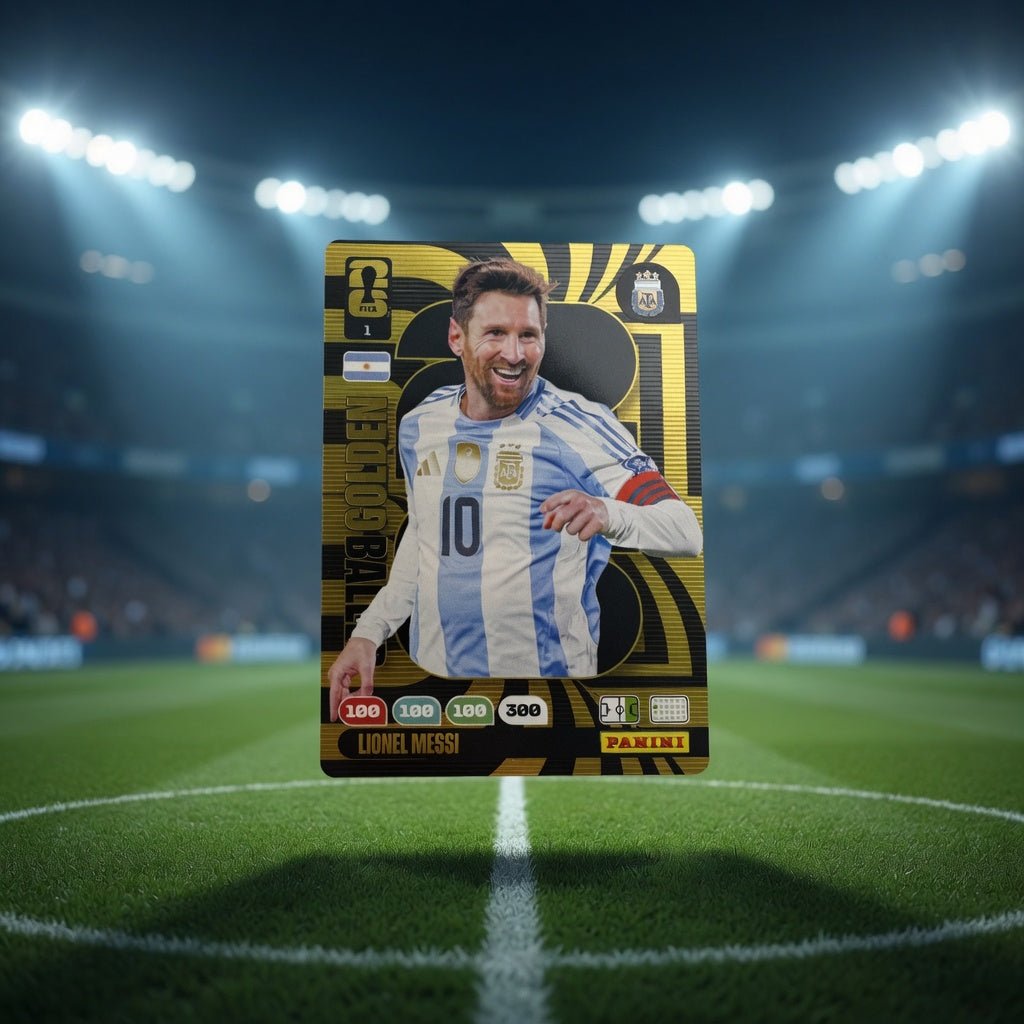 Lionel Messi Golden Baller 1 — Panini Adrenalyn XL FIFA World Cup 2026 — Argentina Captain by KitRoom Cards on MYNTED