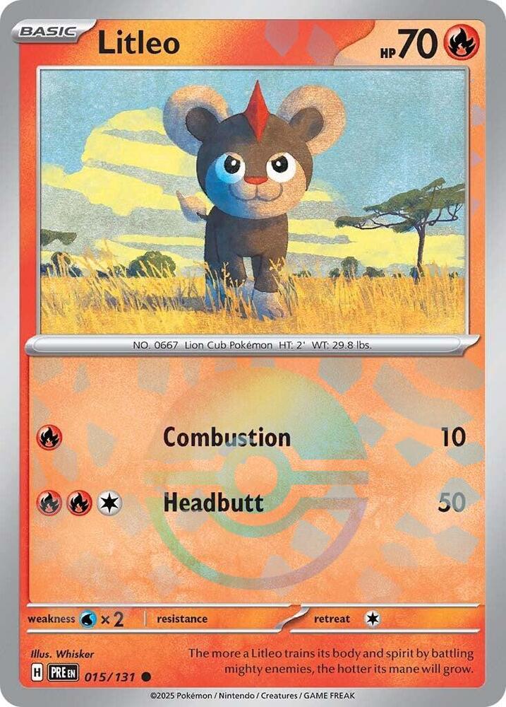 Litleo - 015/131 (Poke Ball Pattern) - SV: Prismatic Evolutions (PRE) by SAFAQATI on MYNTED