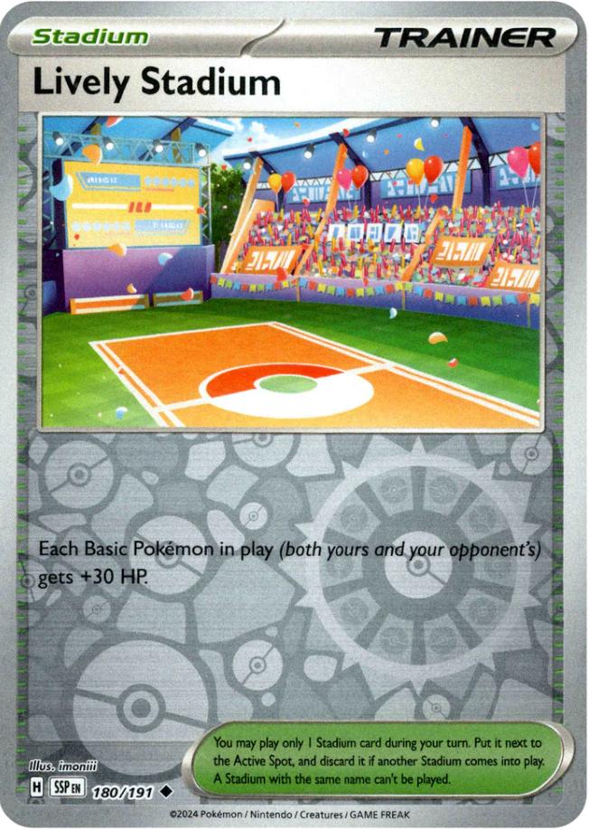 Lively Stadium [Reverse Holo] 180 Pokemon Surging Sparks by Moe‘s Vault on MYNTED