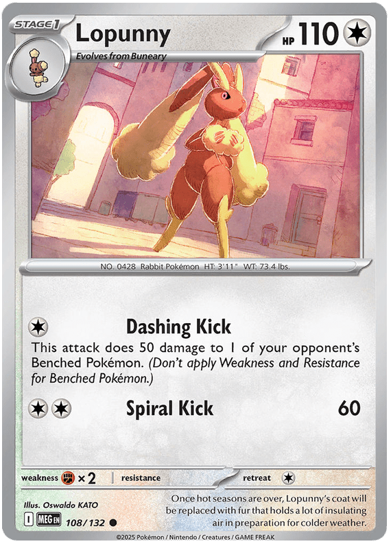 Lopunny 108/132 Reverse Holo | Mega Evolution by Worth the XP on MYNTED