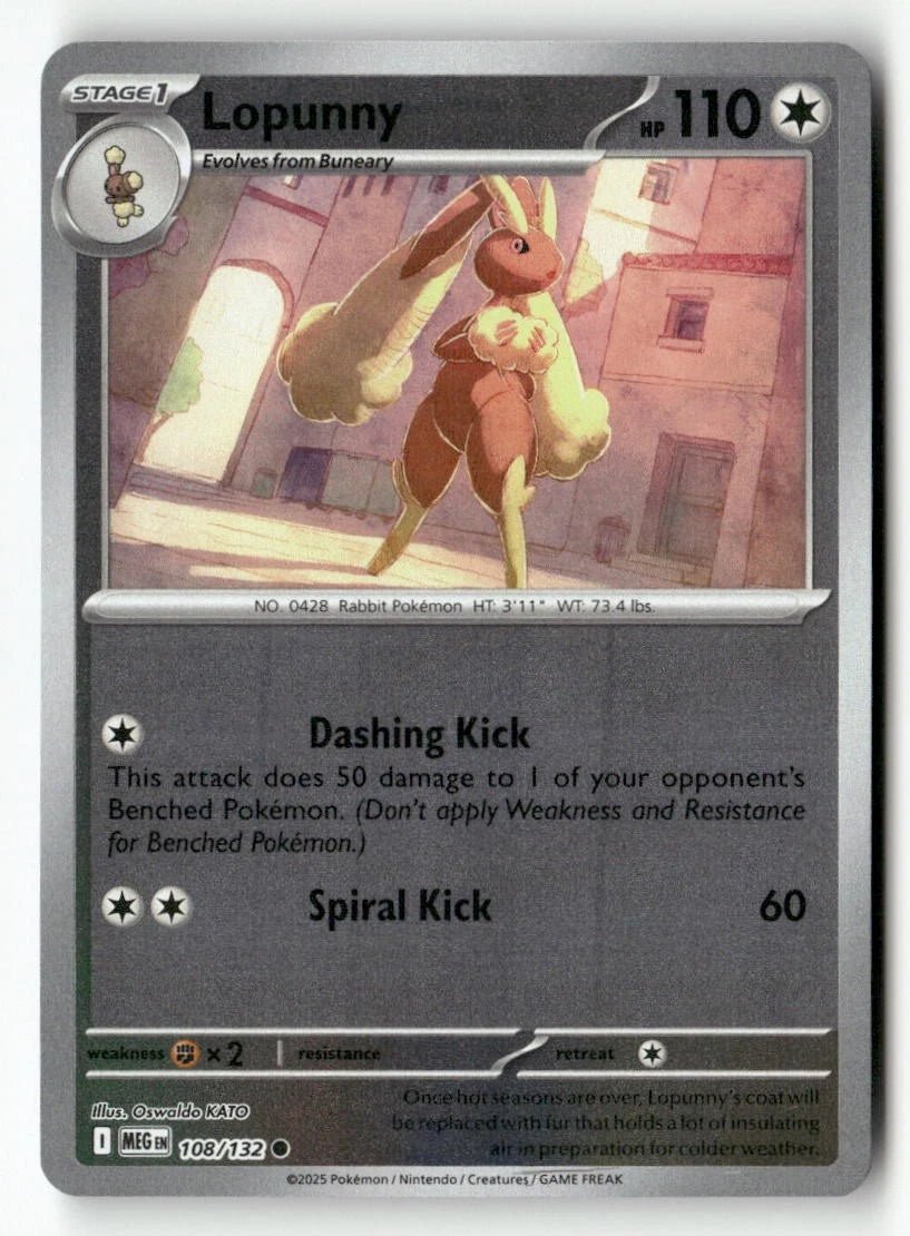 Lopunny [Reverse Holo] 108 Pokemon Mega Evolution by Moe‘s Vault on MYNTED