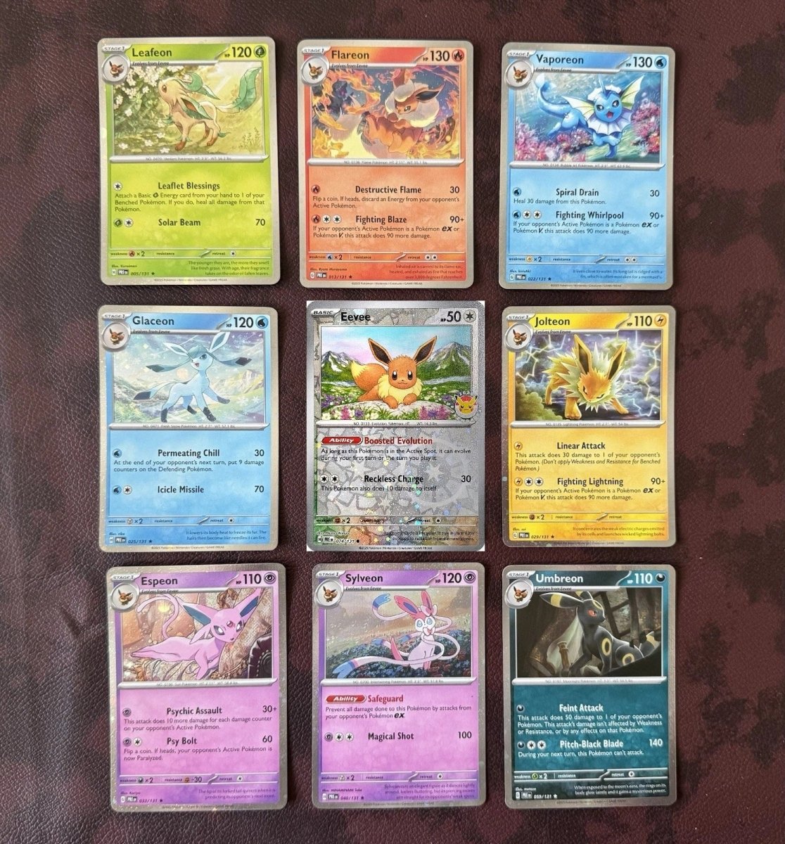 LOT of 9 Eevee/Eevolution Cosmos Holo Pokémon TCG Prismatic Evolution Promo MINT by Marnie’s TCG on MYNTED