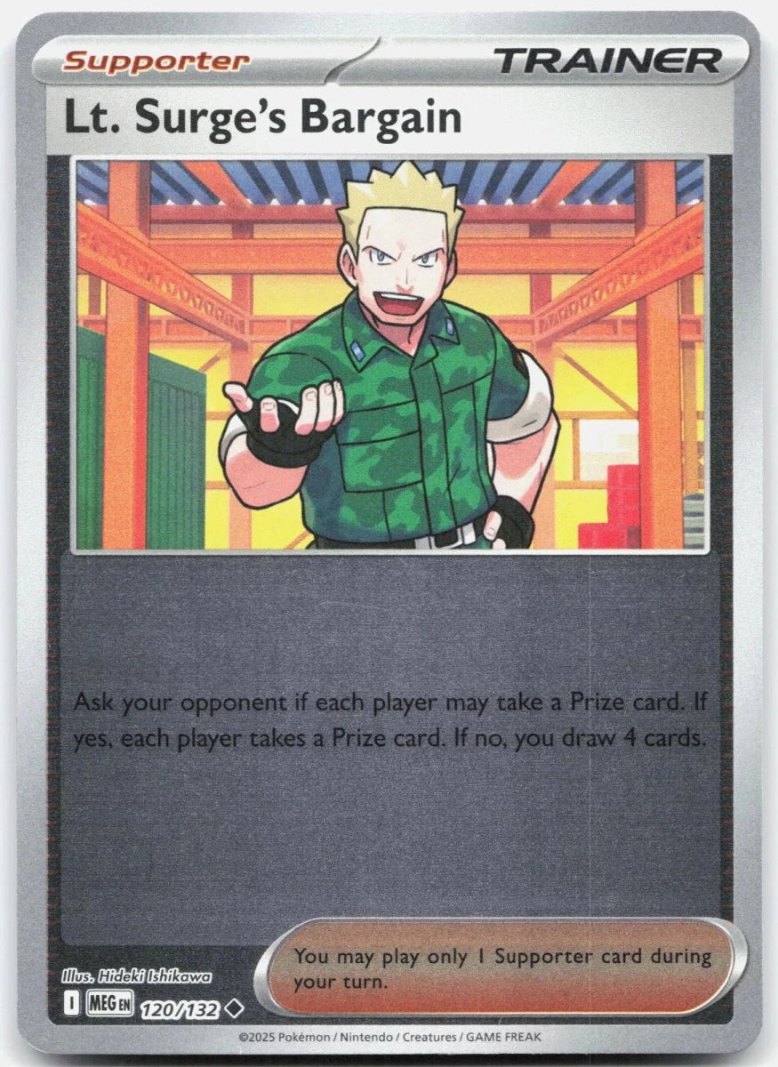 Lt. Surge's Bargain [Reverse Holo] 120 Pokemon Mega Evolution by Moe‘s Vault on MYNTED