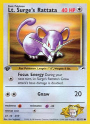 Lt. Surge's Rattata - 82/132 - 1st Edition by The Archive Stop on MYNTED