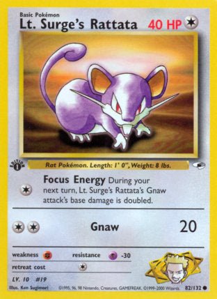 Lt. Surge's Rattata - 82/132 - 1st Edition by The Archive Stop on MYNTED