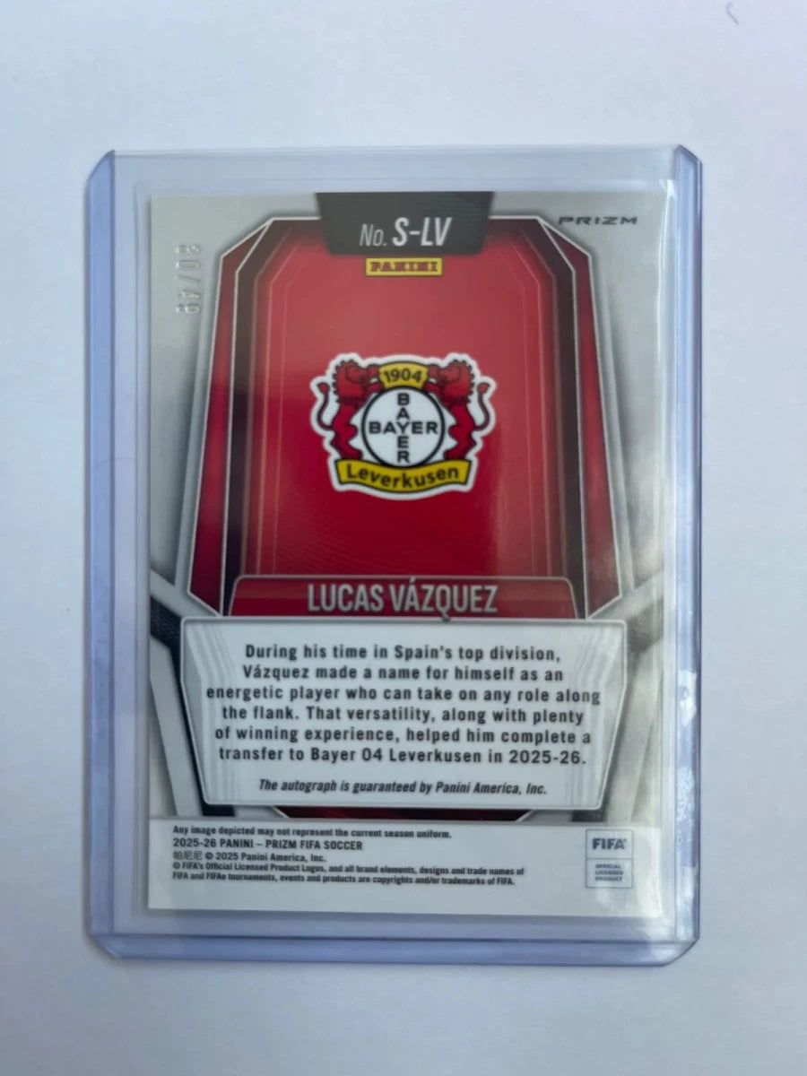 Lucas Vazquez Auto /49 - 25-26 Panini Prizm FIFA Signatures Auto Silver Prizm by Card Market Ahuy on MYNTED