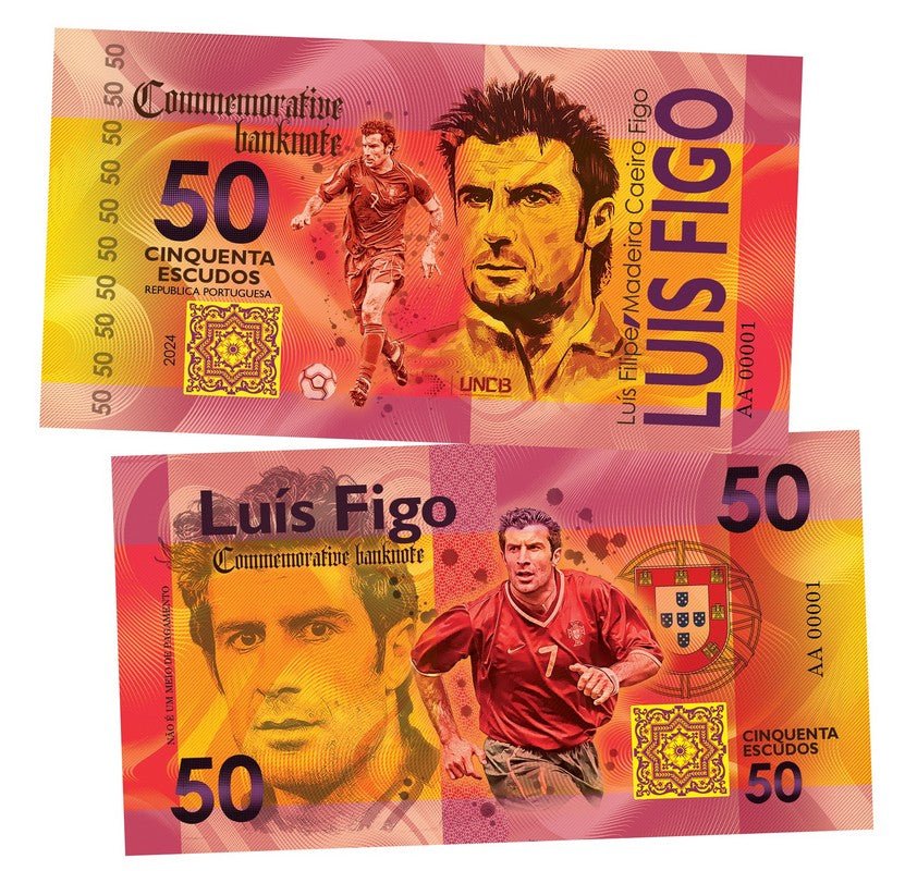 Luis Figo 50 Escudo UNCB banknote by UNCB on MYNTED