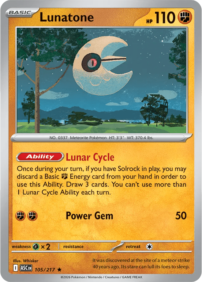 Lunatone 105 Holo - Ascended Heroes by PokéPW on MYNTED