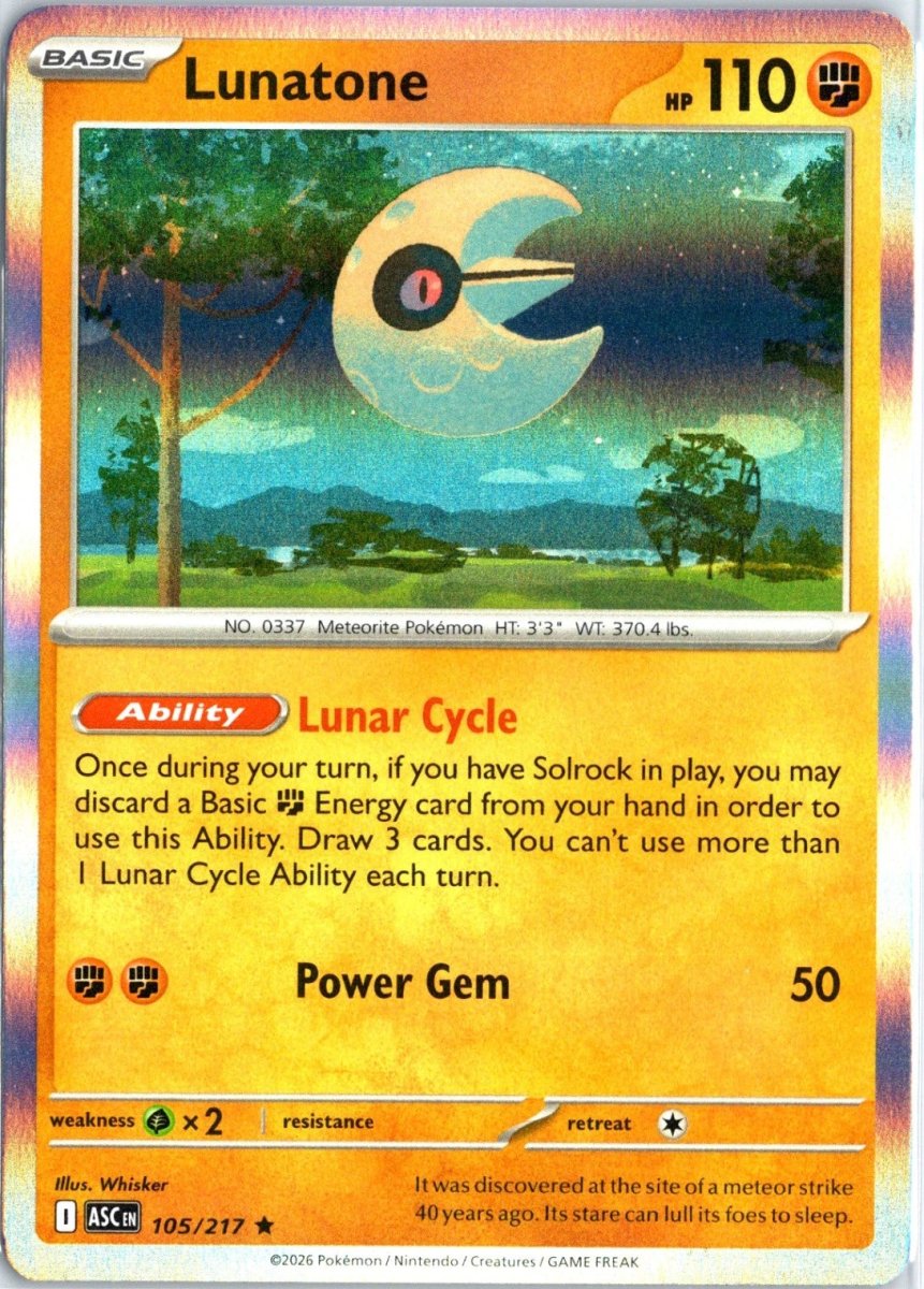 Lunatone - 105/217 (Holo) - ME: Ascended Heroes (ASC) by SAFAQATI on MYNTED