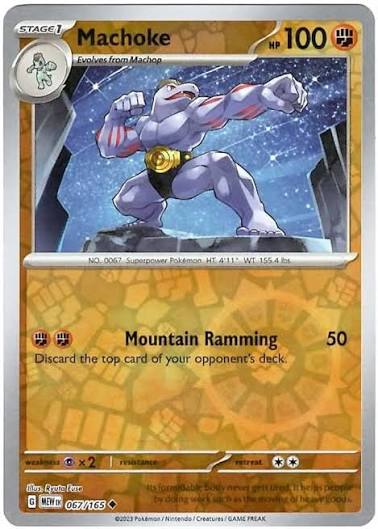 Machoke 067/165 - Reverse Holo (Pokemon 151) by The Cardboard Grind on MYNTED