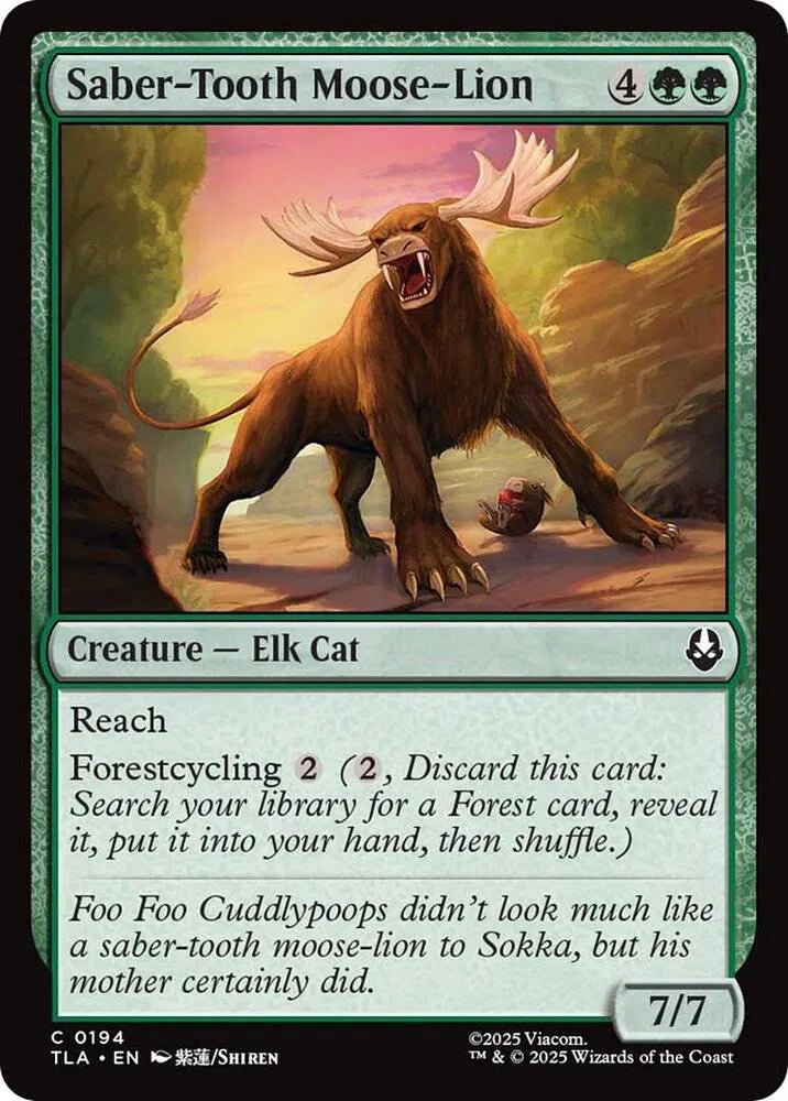 Magic The Gathering Avatar: The Last Airbender Saber-Tooth Moose-Lion C 194 FOIL by Fabio’s Black Box on MYNTED