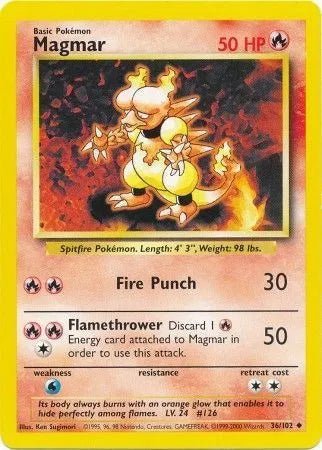 Magmar Base Set (Unlimited) Uncommon • 36 Normal by Marnie’s TCG on MYNTED