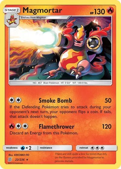 Magmortar (Reverse Holofoil) Unified Minds Rare 22/236 by PokeSource on MYNTED