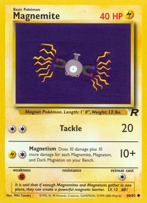 Magnemite - 60/82 - Team Rocket (Unlimited) LP by The Archive Stop on MYNTED