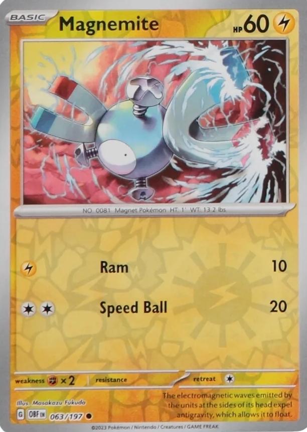 Magnemite [Reverse Holo] 63 Pokemon Obsidian Flames by Moe‘s Vault on MYNTED