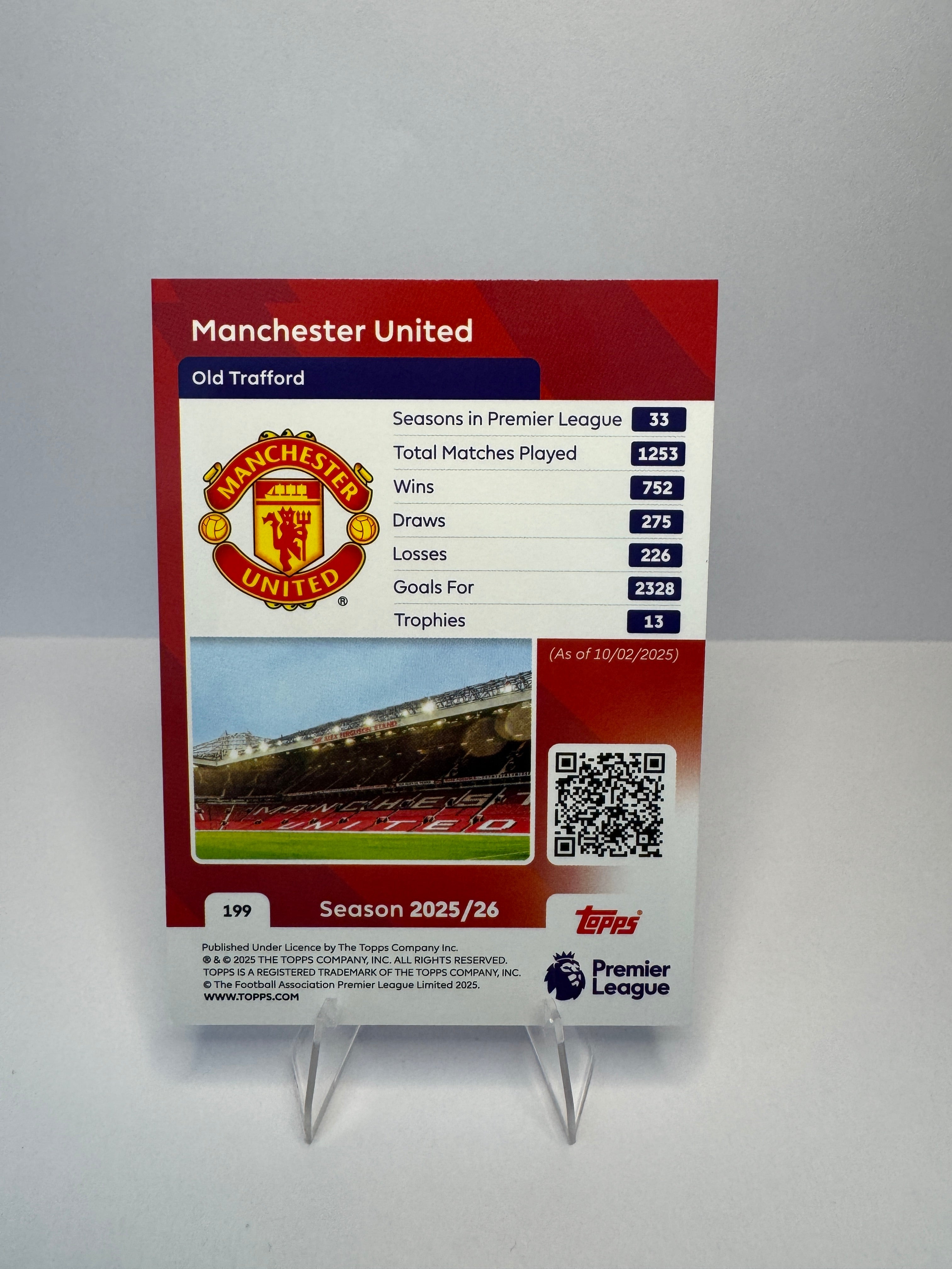 Manchester United #199 Club Crest — 2025-26 Topps Premier League — Manchester United