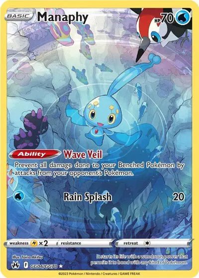 Manaphy Crown Zenith: Galarian Gallery Holo Rare • GG06/GG70 Holofoil by Marnie’s TCG on MYNTED