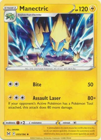 Manectric Lost Origin Rare • 055/196 Reverse Holofoil by Shark Pop Culture on MYNTED