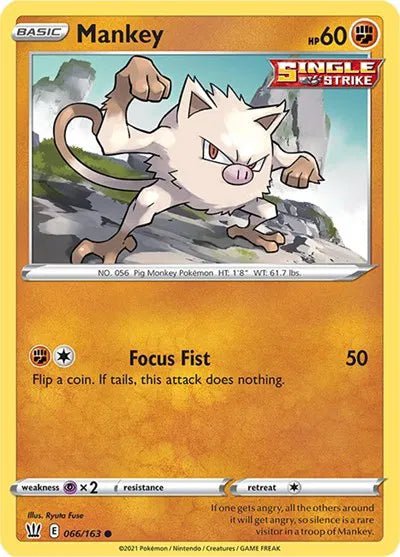 Mankey - 066/163 - Reverse Holofoil by The Archive Stop on MYNTED