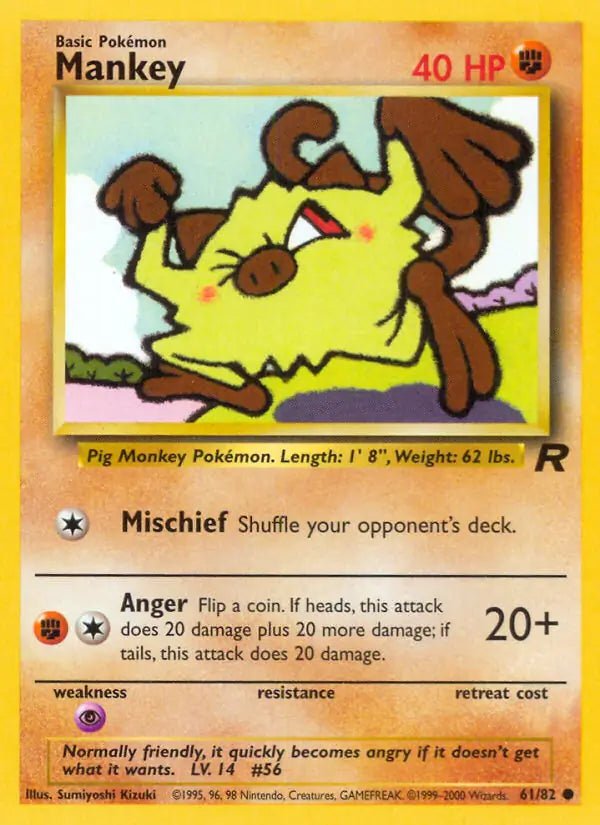 Mankey - 61/82 - Team Rocket (Unlimited) by The Archive Stop on MYNTED