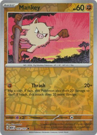 Mankey SV: 151 Common • 056/165 Reverse Holofoil by Shark Pop Culture on MYNTED